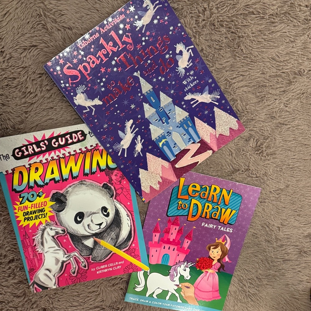 Drawing Learning Tracing Activity Workbooks Sparkly Fun Draw Book Set of 3 books